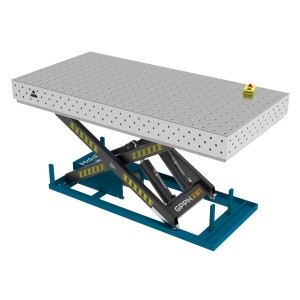 Зварювальний стіл PLUS INOX з гідравлічною системою підйому 2400x1200 mm fi16 mm Сітка 100x100 mm