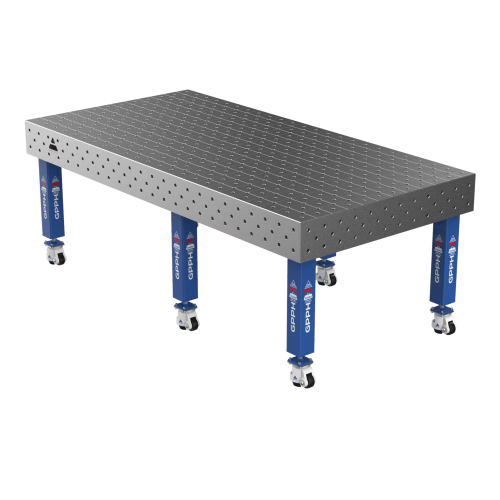 Зварювальний стіл PRO на колесах 2400x1200 mm fi16 mm Сітка Діагональна
