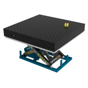 Зварювальний стіл PLUS з гідравлічною системою підйому 1500x1480 mm fi16 mm Сітка Діагональна