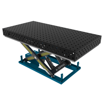 Зварювальний стіл EXPERT з гідравлічною системою підйому 2400x1200 mm 28 mm Сітка 100x100 mm