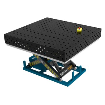 Зварювальний стіл PLUS з гідравлічною системою підйому 1500x1480 mm fi28 mm Сітка 100x100 mm