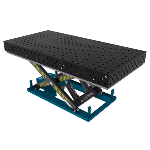 Зварювальний стіл PRO з гідравлічною системою підйому 2400x1200 mm fi28 mm Сітка 100x100 mm