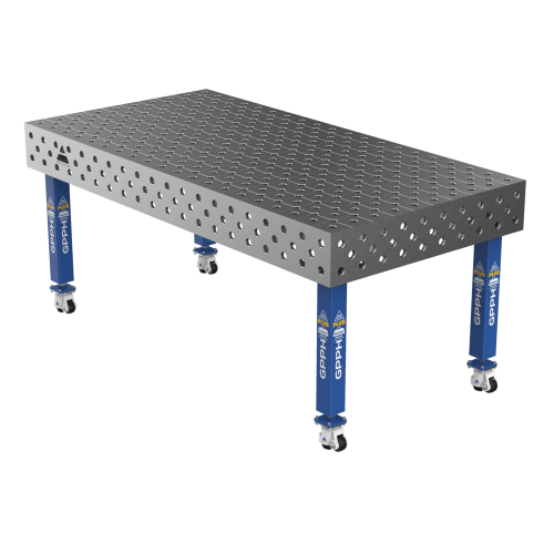 Зварювальний стіл PLUS на колесах 2000x1000 mm fi28 mm Сітка Діагональна