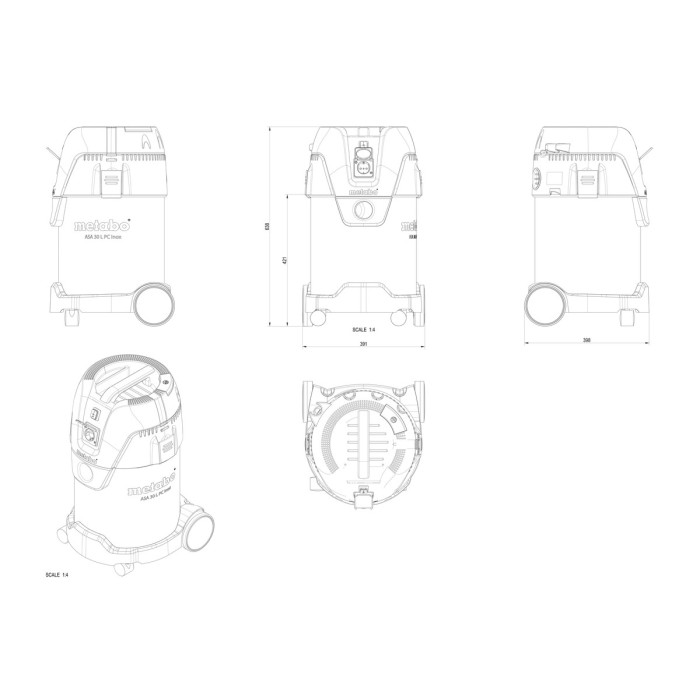 Промисловий пилосос METABO ASA 30 L PC Inox (602015000) Промисловий пилосос METABO ASA 30 L PC Inox (602015000)