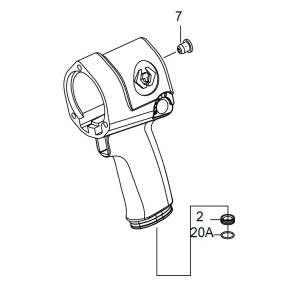 Корпус гайковерта KING TONY 33411-050 (включно з 7,2.,20A) (33411-B01)