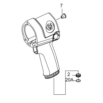 Корпус гайковерта KING TONY 33411-050 (включно з 7,2.,20A) (33411-B01)