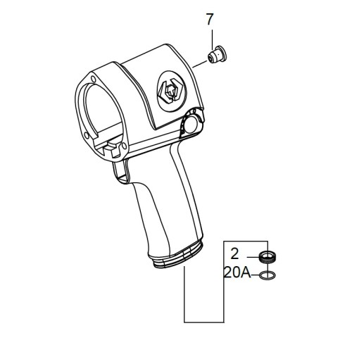 Корпус гайковерта KING TONY 33411-050 (включно з 7,2.,20A) (33411-B01)
