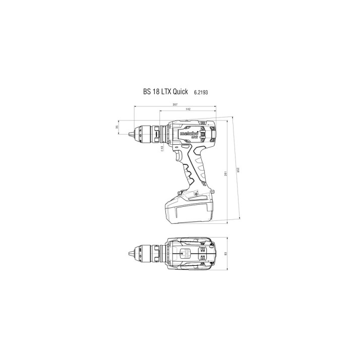Акумуляторний шуруповерт METABO BS 18 LTX Quick (602193660) Акумуляторний шуруповерт METABO BS 18 LTX Quick (602193660)