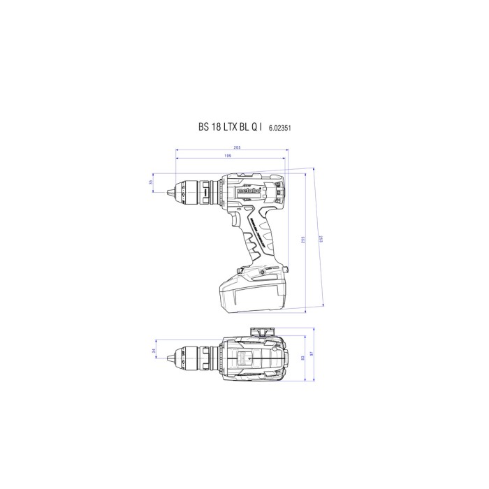 Акумуляторний шуруповерт METABO BS 18 LTX BL QI (602351650) Акумуляторний шуруповерт METABO BS 18 LTX BL QI (602351650)