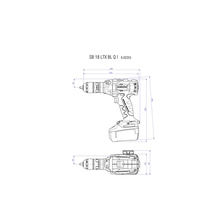 Акумуляторний шуруповерт METABO SB 18 LTX BL QI 602353840 Акумуляторний шуруповерт METABO SB 18 LTX BL QI 602353840