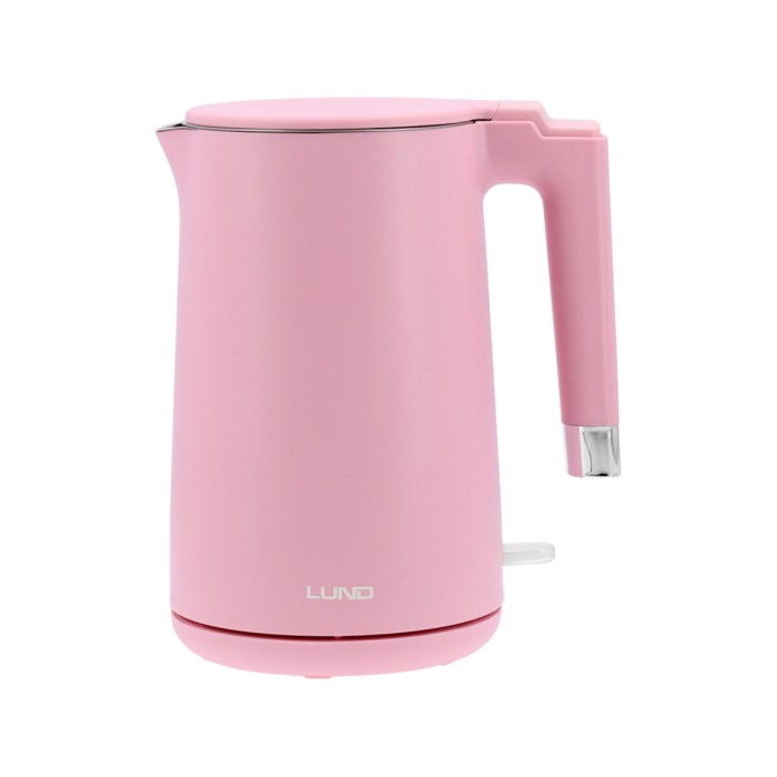 Електрочайник з термостатом з нержавіючої сталі LUND 1,5 л, рожевий, 2200 Вт, живл від мережі 230 В Електрочайник з термостатом з нержавіючої сталі LUND 1,5 л, рожевий, 2200 Вт, живл від мережі 230 В