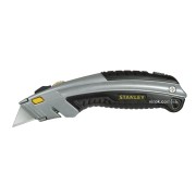 Ніж STANLEY : L= 180 мм. з висувним трапецевидним лезом, металевий корпус