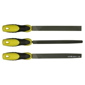 Набір напильників STANLEY : плоский, півкруглий, трикутний, L= 150 мм 3 шт