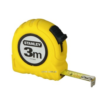 Рулетка STANLEY : 3 м х 12,7 мм. пластмасовий корпус