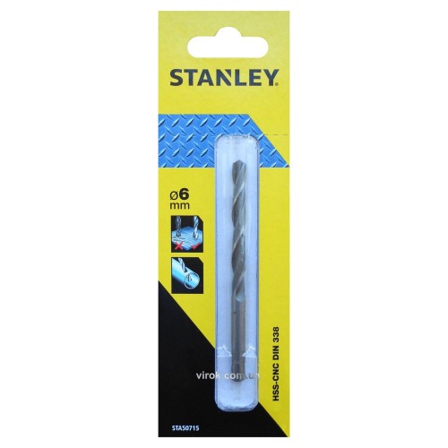Свердло по металу STANLEY : HSS-CNC, Ø= 6 мм