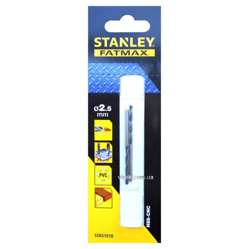 Свердло універсальне швидкісне STANLEY : Ø= 2,5 мм. (метал/дерево/пластик)
