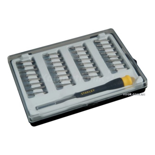 Викрутка-тримач з прецизійними насадками STANLEY : SL, PH, HEX, TORX, в футлярі, 17 шт