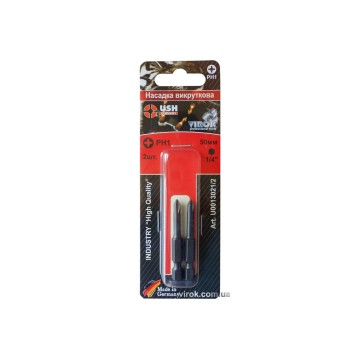 Насадка викруткова USH : PHILIPS PH1 x 50 мм. подовжена, Уп. 2 шт.(блістер) [150]