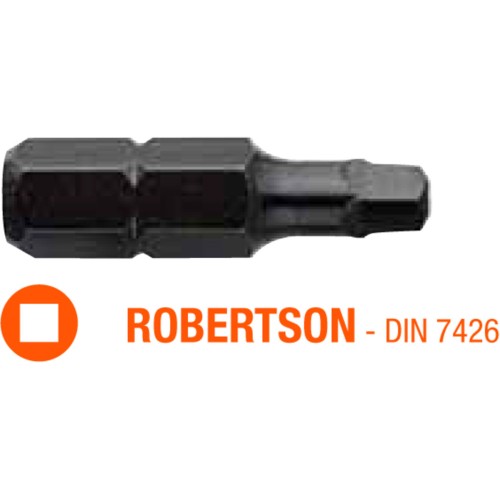 Насадка викруткова USH Industry : Robertson R0 x 25 мм, Уп. 5 шт.