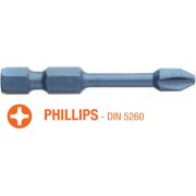 Насадка викруткова ударна USH Blue Shock : Phillips PH3 x 50 мм Torsion подовжена, Уп. 5 шт.