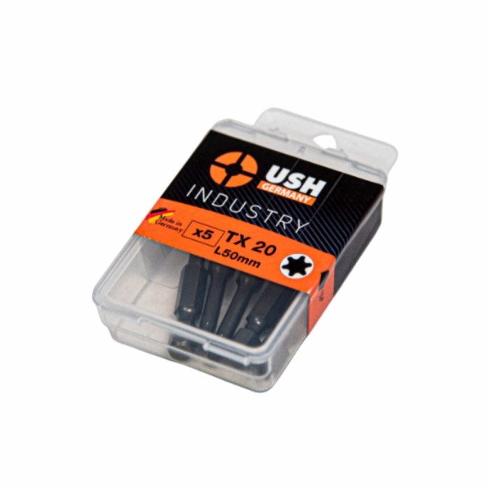 Насадка викруткова USH Industry TORX T20 x 50 мм подовжена Torsion Уп. 5 шт. Насадка викруткова USH Industry TORX T20 x 50 мм подовжена Torsion Уп. 5 шт.