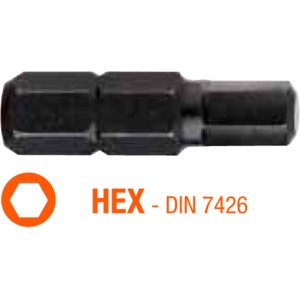 Насадка викруткова USH Industry : HEX SW 5 x 25 мм шестигранна, Уп. 10 шт.