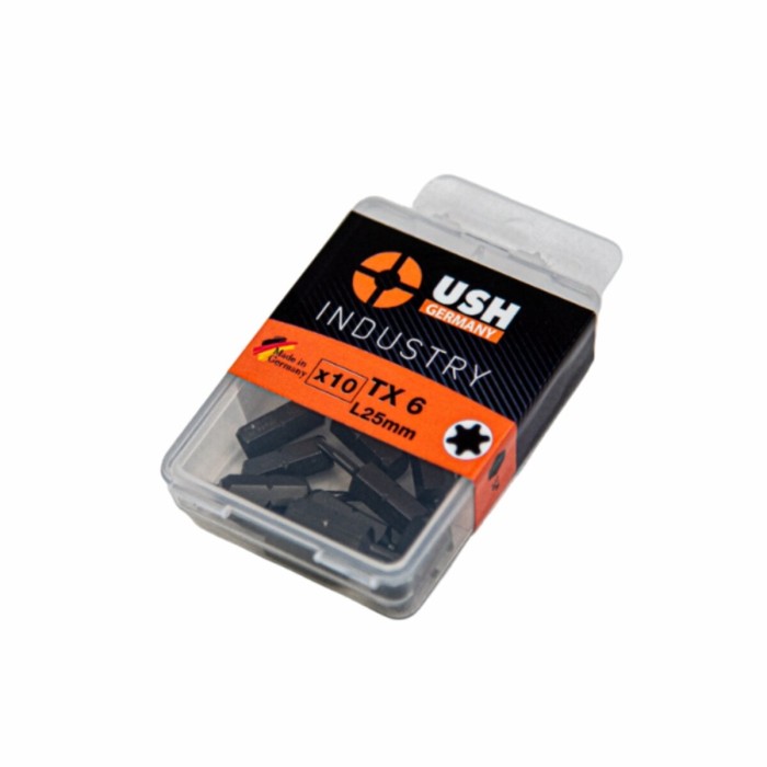 Насадка викруткова USH Industry TORX T6 x 25 мм, Уп. 10 шт. Насадка викруткова USH Industry TORX T6 x 25 мм, Уп. 10 шт.