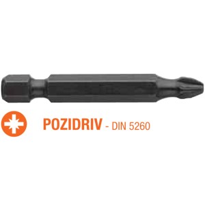 Насадка викруткова USH Industry POZIDRIV PZ2 x 50 мм подовжена Torsion Уп. 10 шт.