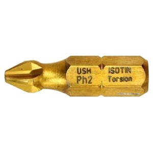 Насадка викруткова USH ISOTIN : PHILIPS PH2 x 25 мм (Титанове покриття) Уп. 10 шт.