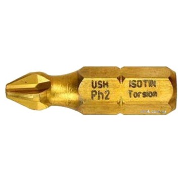 Насадка викруткова USH ISOTIN : PHILIPS PH2 x 25 мм (Титанове покриття) Уп. 10 шт.