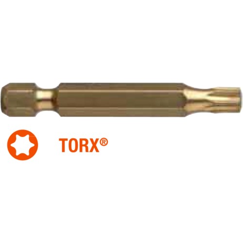 Насадка викруткова USH ISOTIN TORX T10 x 50 мм Torsion подовжена, Уп. 10 шт.
