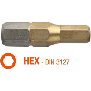 Насадка викруткова USH ISOTIN HEX SW 4 x 25 мм. Уп. 10 шт.