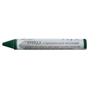 Крейда маркувальна VIROK : зелена, 13x120 мм. воскова для різних поверхонь. УП 12 шт.
