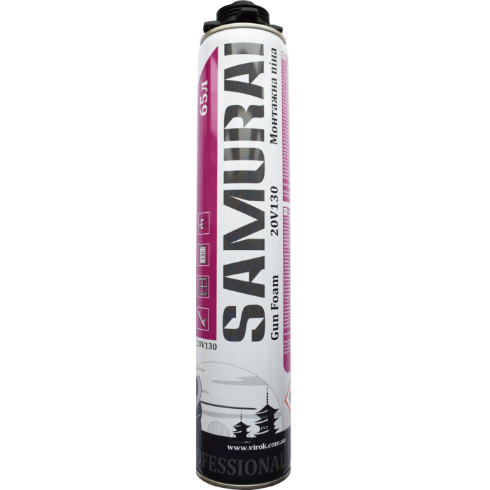 Піна пістолетна SAMURAI Premium Gun Foam 65, 805ml UKR ,930г Піна пістолетна SAMURAI Premium Gun Foam 65, 805ml UKR ,930г