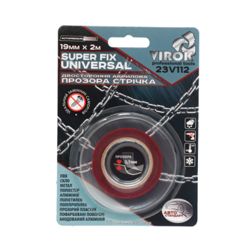 Стрічка 2-стороння акрилова VIROK Super Fix Universal: 19 мм х 2 м [30]