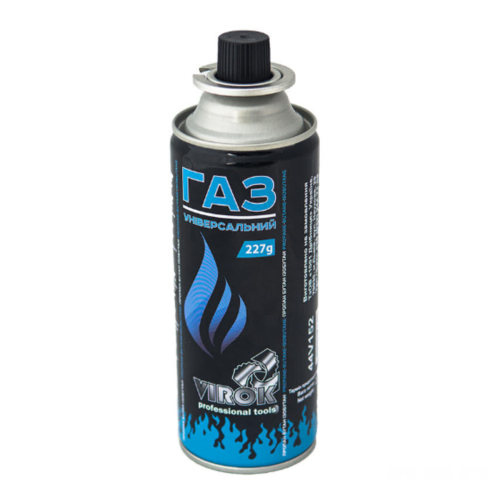 Балон газовий 1-разовий VIROK з цанговим з'єднанням (швидким) 227g/392ml. (E417) [4/28]