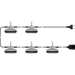 Прожектори SMD-діодні 5 шт.з гачками STHOR 230V по 6Вт 600Lm 105х65 мм сполучені провідн l=15,4м(DW)