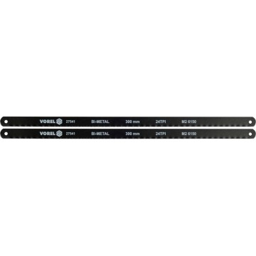 Полотно різальне по металу BI-метал VOREL M2+CrV 6150, 300х12,6х0,65 мм, 24 зуби/1