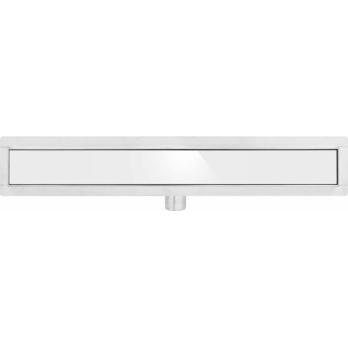 Трап підлоговий лінійний з нержавіючої сталі FALA WET-DRY WHITE GLASS; 80х 7х 2 см, сифон- 52 мм [6]