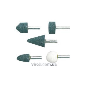Камені шліфувальні VOREL (набір) Ø-6мм, 5шт. [25/200]