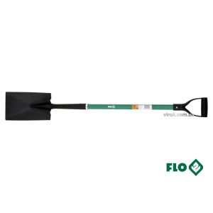Лопата штикова FLO пряма : 17.5 x 27 x 120 см, сталева основа, скловолоконна ручка [6]