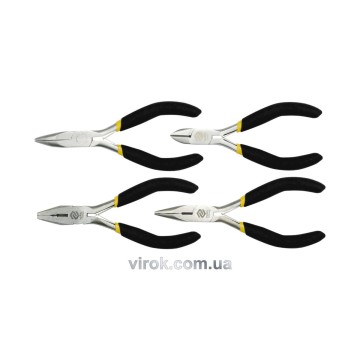 Плоскогубці, щипці, бокорізи міні VOREL, l= 125 мм, Набір 4 шт. [25/50]