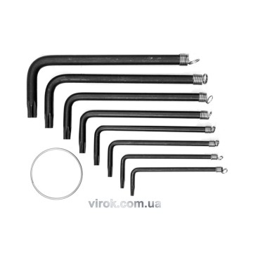 Ключі TORX L-подібні VOREL : на кільці, Т9-Т40, 8 шт. [50/100]
