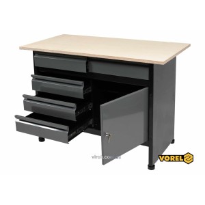 Стіл для майстерні VOREL металевий 1160 х 600 х 840 мм, 5 шухляд, t= 0.8-1 мм [1]