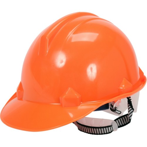 Каска для захисту голови VOREL оранжева з матеріалу HDPE [30/120]