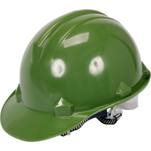 Каска для захисту голови VOREL зелена з матеріалу HDPE [30]