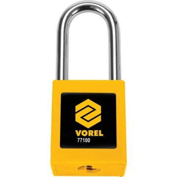 Замок навісний VOREL з дугою Ø= 6 мм, h= 38 мм, 2 ключі, корпус покритий нейлоном- 40х20хм45 мм [10]