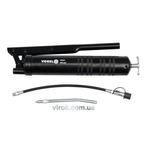 Шприц мастильний VOREL, V= 400 см³, 41-69 MPa з гнучкою і жорсткою трубками [5/10]
