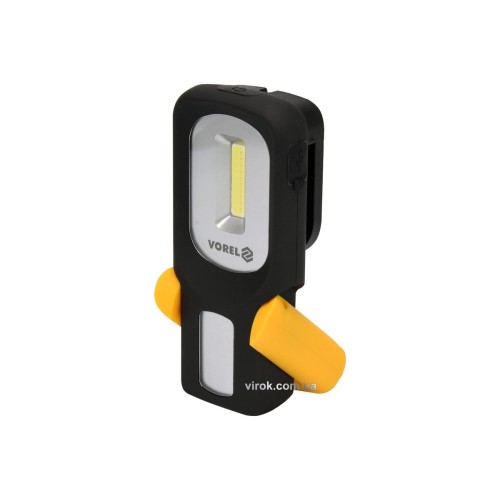 Ліхтар COB LED акумуляторний VOREL : діодний (3Вт) 100Lm, Li-Ion 3.7 В, 800 A/Год, 5 режимів [12/48]