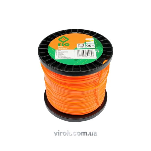 Жилка для тримера квадрат із серцевиною на котушці FLO 2,4 мм х 90 м [10]
